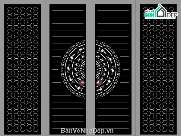 cổng truyền thống,Mẫu cổng 4 cánh cnc,cổng 4 cánh cnc