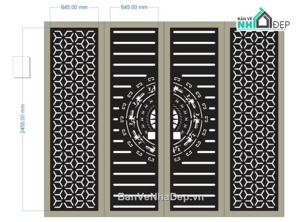 Mẫu cổng 4 cánh cnc,cổng 4 cánh cnc,file cnc cổng 4 cánh
