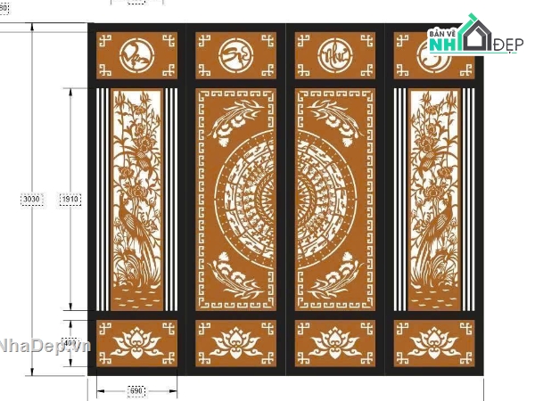 Mẫu cổng 4 cánh cnc,vạn sự như ý,cổng 4 cánh cnc,vạn sự như ý cnc