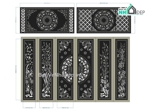 cổng cnc 6 cánh,mẫu cổng cnc 6 cánh,file cnc cổng 6 cánh
