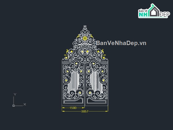 Cổng 2 cánh,Cổng CNC,Cổng Sắt Mỹ Thuật,Cổng Sắt Cổ Điển,Cửa Cổng 2 Cánh,Cửa Cổng Hoa Văn
