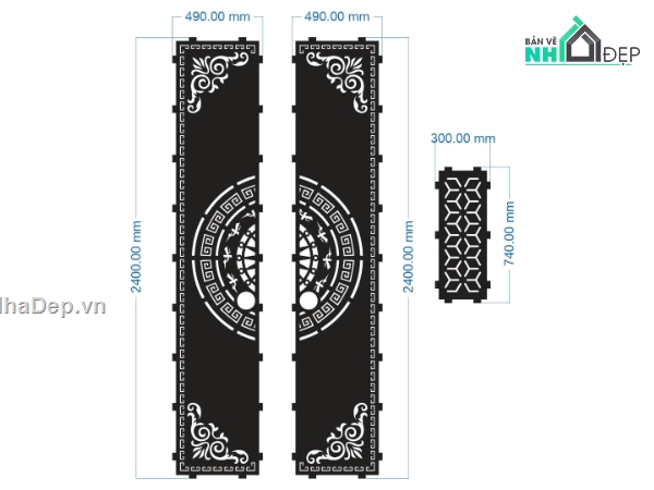 cổng trống đồng cnc,cổng trống đồng,cổng 2 cánh cnc
