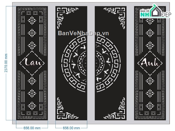 cổng 4 cánh,mẫu cnc đẹp,cổng cnc