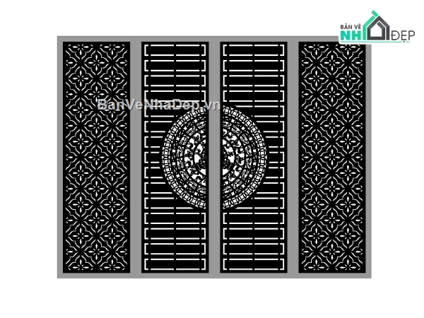 cổng đẹp,cánh cổng đẹp,mãu cổng 4 cánh cnc