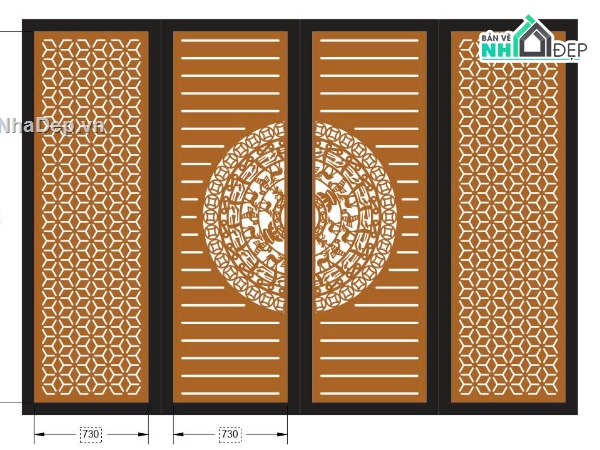 cổng dxf,cnc cổng 4 cánh,cổng trống đồng