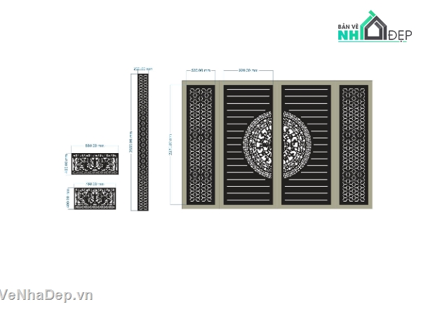 Mẫu cổng 4 cánh cnc,cổng 4 cánh cnc,thiết kế hàng rào