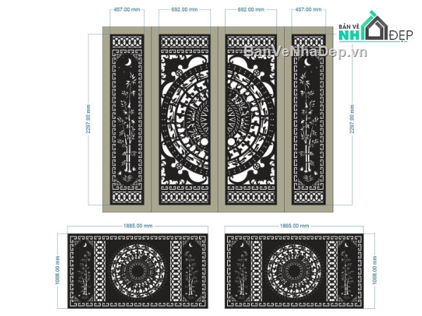 hàng rào,hàng rào đẹp,cổng 4 cánh,file cổng 4 cánh