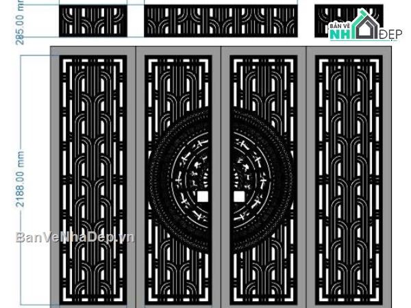 mẫu cnc ô thoáng cổng,cổng nan cong cnc,cổng nan đẹp