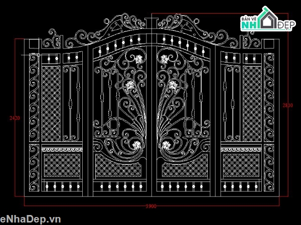 Mẫu cổng sắt cnc,cổng sắt mỹ thuật,file cnc cổng,mẫu cổng 2 cánh