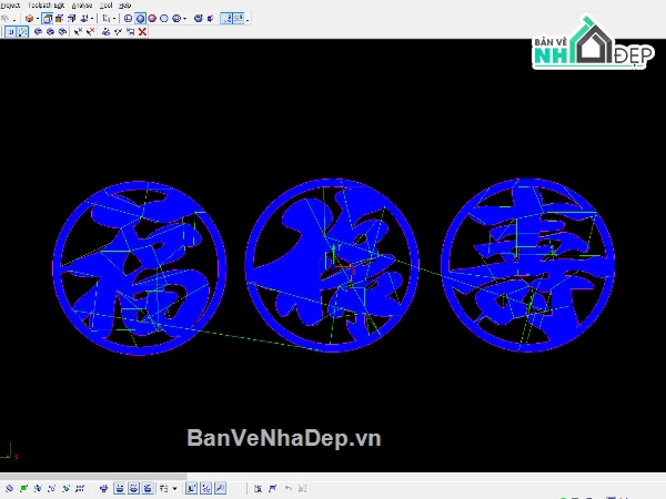 Chữ Phúc Lộc Thọ,File chữ Phúc Lộc Thọ,File dxf chữ Phúc Lộc Thọ