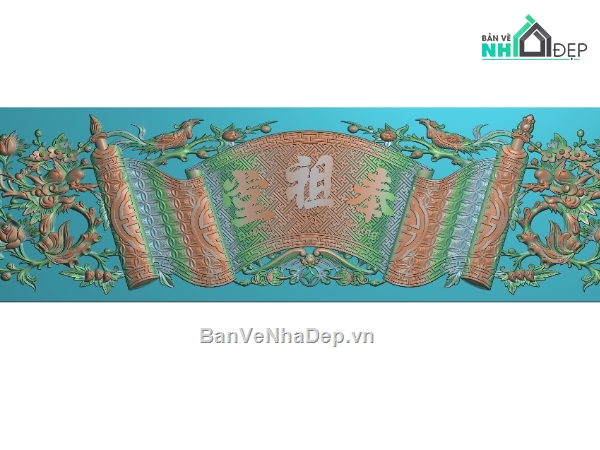 Hoành phi phụng tổ đường,file cnc phụng tổ đường,mẫu cnc phụng tổ đường,Mẫu Jdpaint hoành phi
