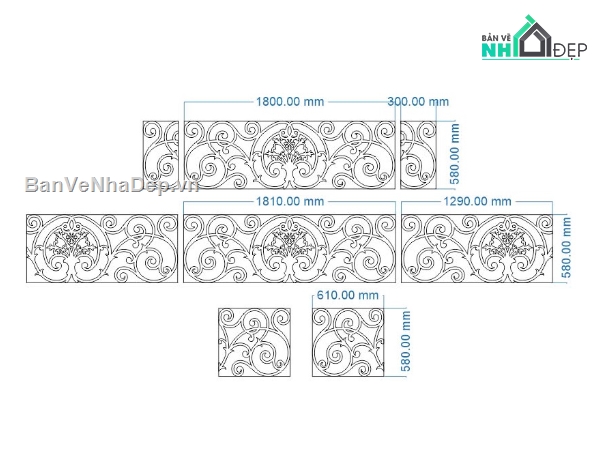 cad lan can,lan can,lan can cnc,File lan can cnc đẹp,File cad lan can đẹp
