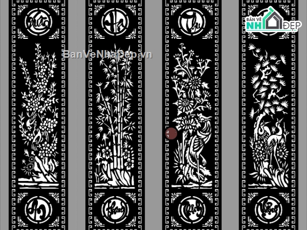 Cổng 4 cánh,Cổng 4 cánh file dxf,cnc 4 cánh,Cổng cnc file dxf
