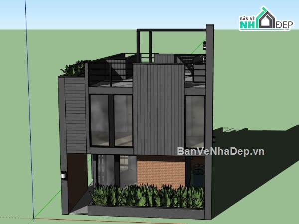 mẫu nhà 2 tầng,mẫu nhà 2 tầng sketchup,mẫu nhà 2 tầng đẹp