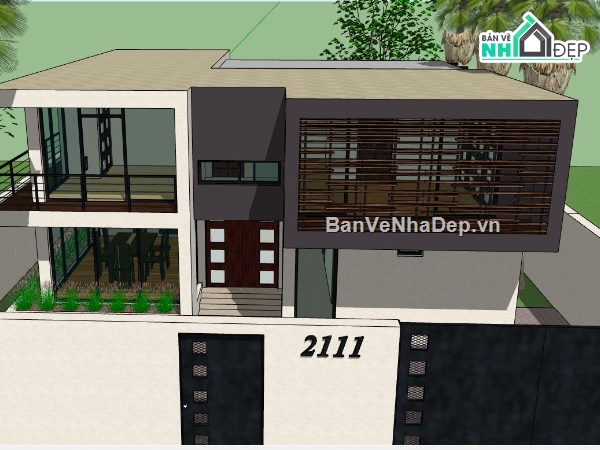 su nhà 2 tầng,model su nhà 2 tầng,sketchup nhà 2 tầng