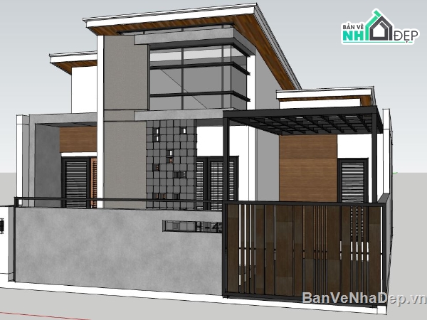 mẫu nhà 2 tầng đẹp,mẫu nhà 2 tầng,mẫu nhà 2 tầng sketchup