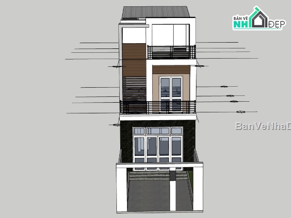 file nhà 3 tầng,su nhà phố 3 tầng,model su nhà 3 tầng