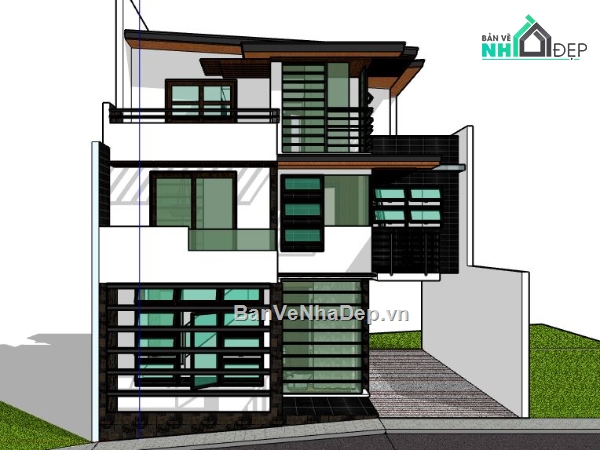 mẫu nhà 3 tầng,file nhà 3 tầng,su nhà 3 tầng