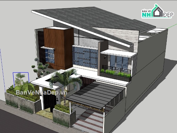 file su biệt thự,sketchup biệt thự,model su biệt thự