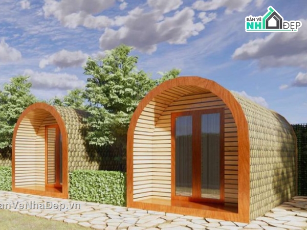 nhà sân vườn,nhà lắp ghép,nhà vườn homestay