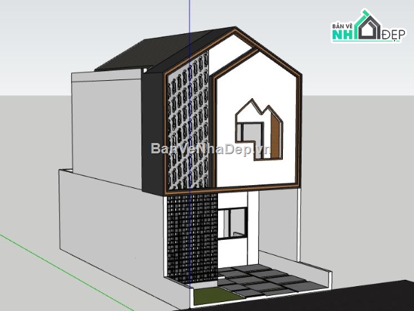 Nhà phố 2 tầng,model su nhà phố 2 tầng,nhà phố 2 tầng file su,file sketchup nhà phố 2 tầng,file su nhà phố 2 tầng