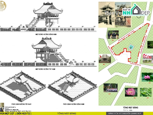 Model sketchup chùa 1 cột,Bản vẽ revit chùa 1 cột,Revit thiết kế chùa,Bản vẽ thiết kế chùa,bản vẽ chùa 1 cột