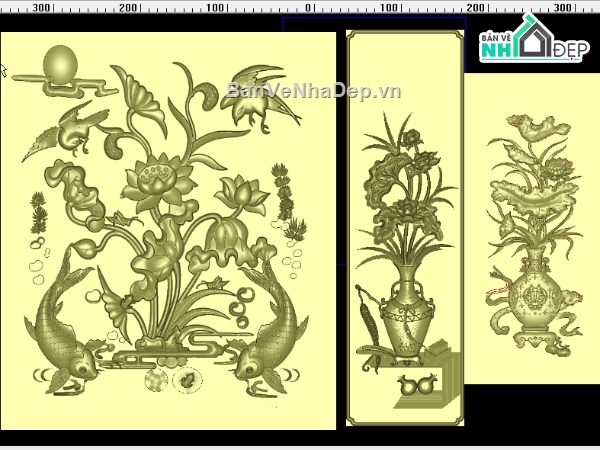 sen 3d,Mẫu tranh 3d,Jdpaint bình sen,tranh sen 3d,hoa sen 3d