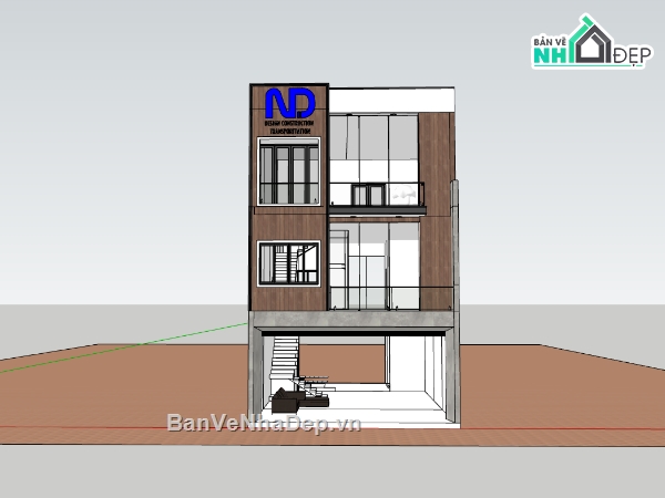 nhà 3 tầng,su nhà 3 tầng,sketchup nhà 3 tầng