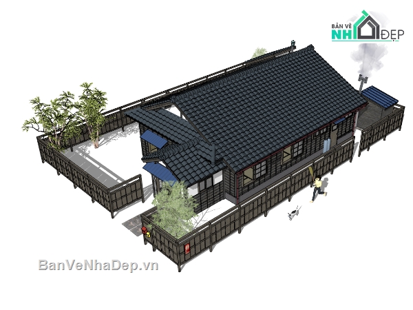 file su nhà kiểu nhật,nhà kiểu nhật,sketchup nhà kiểu nhật