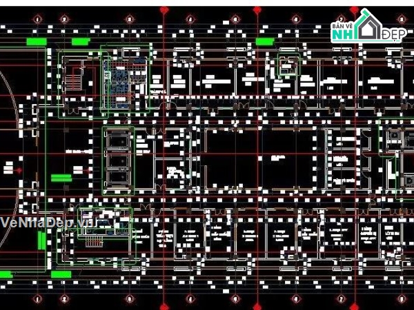 thiết kế bệnh viện,bệnh viện 9 tầng,Bản vẽ thiết kế bệnh viện