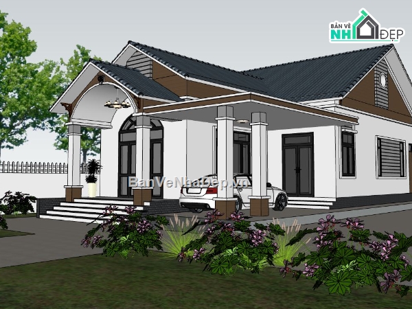 nhà 1 tầng,bản vẽ su nhà 1 tầng,nhà 1 tầng đẹp