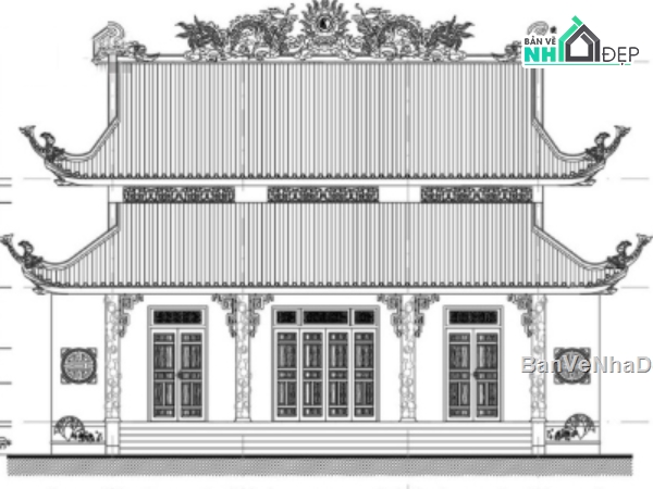 Nhà thờ đẹp,Nhà thờ họ,cad nhà thờ họ,nhà thờ họ file cad