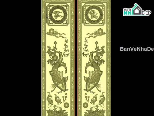 tranh cá,Jdpaint tranh cá chữ Phúc và chữ Tâm,Mẫu tranh cá 3d
