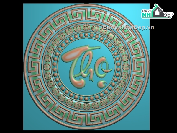 chữ thọ cnc,tranh chữ thọ tròn cnc,Mẫu cnc tranh chữ thọ