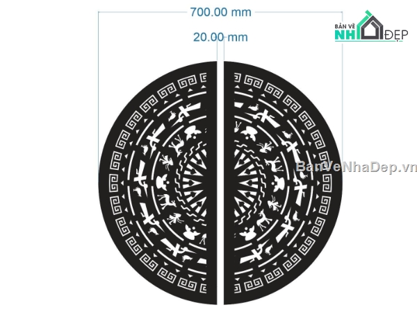 cổng trống đồng cnc,Mẫu cổng trống đồng cnc,cổng trống đồng dxf