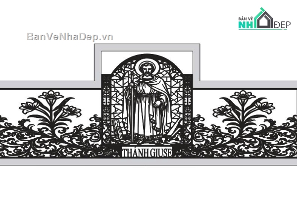 vách công giáo,vách cnc file dxf,file dxf vách công giáo cnc