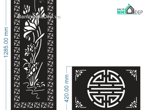 vách sen cnc,vách sen chữ thọ,file dxf vách sen chữ thọ
