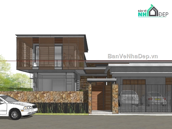 mẫu sketchup villa đẹp,sketchup vila,vila file su