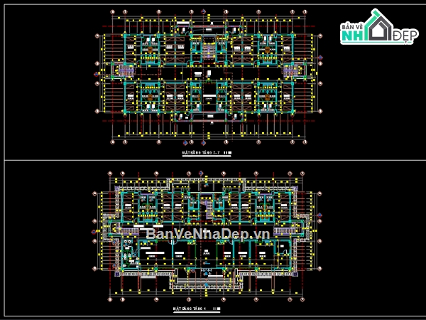 tòa nhà 7 tầng,file cad tòa nhà 7 tầng,tòa nhà 7 tầng file cad