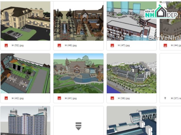 Sketchup Resort,Sketchup khách sạn,Sketchup Khách sạn và Resort,File sketchup Khách sạn và Resort,Tổng hợp sketchup Khách sạn và Resort