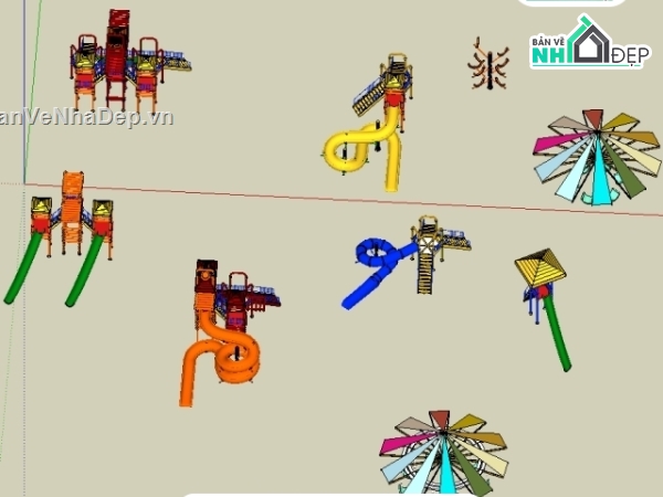 Thư viện sketchup đồ chơi,tổng hợp mẫu đồ chơi,thư viện vật dụng sân chơi thiếu nhi,bản vẻ sketchup 2016 thư viện