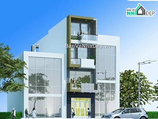 nhà phố 2 mặt tiền 4 tầng,Bản vẽ nhà 4 tầng,nhà 2 mặt tiền,nhà phố 4 tầng 4x20m,thi công nhà phố 4 tầng