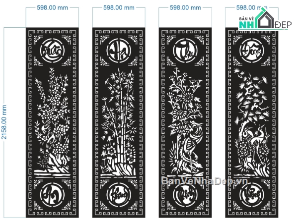 cnc xuân hạ thu đông,cổng cnc xuân hạ thu đông,tứ quý cnc