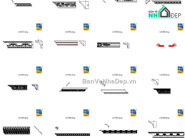 phào chỉ file cad,file cad tổng hợp phào chỉ,phào chỉ file autocad,file autocad phào chỉ