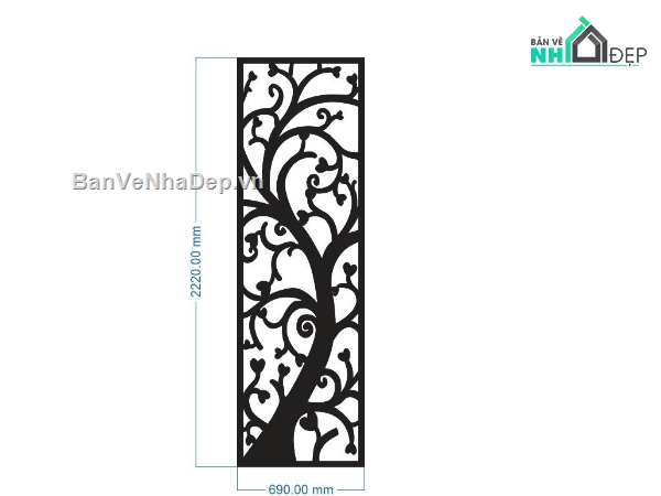 vách cây,file cnc cây,mẫu vách cây
