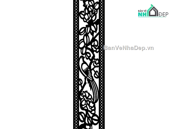 Vách hoa chim,file dxf vách hoa chim,dxf vách hoa chim