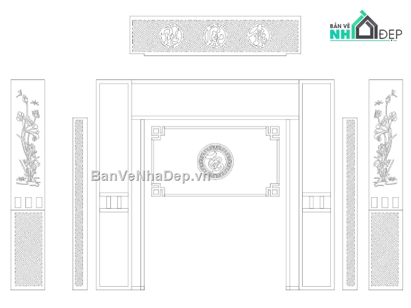 vách thờ,vách thờ file corel,sản xuất