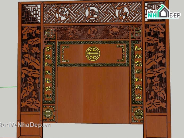 file sketchup,câu đối,thư pháp,sản xuất