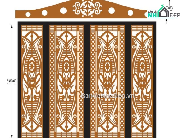 mẫu cổng 4 cánh,mẫu cổng,vòm,file cổng cnc