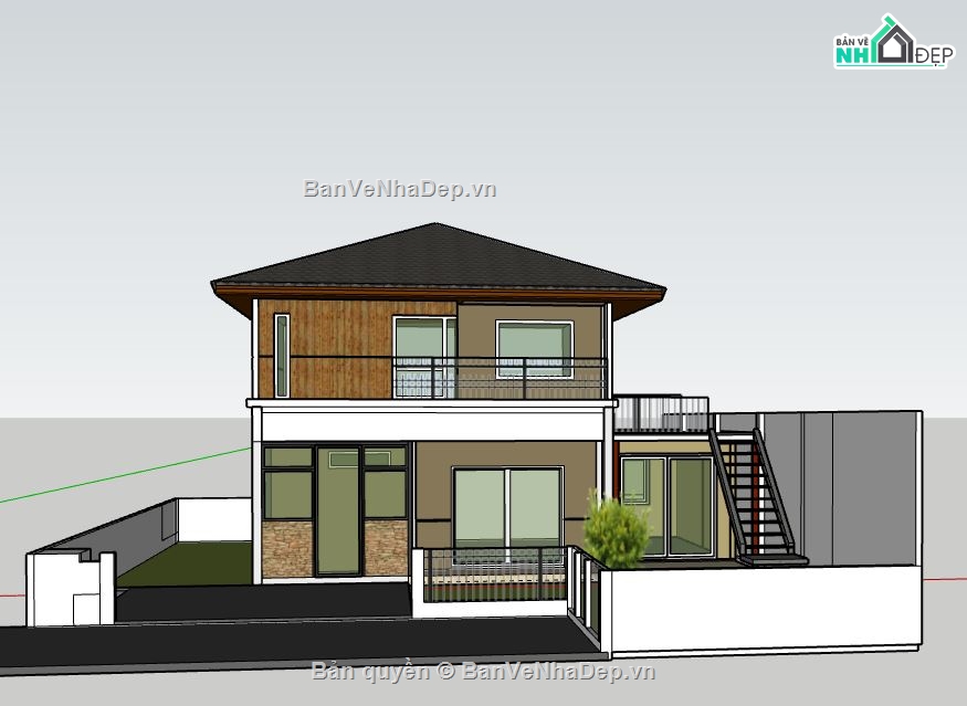 Nhà 2 tầng,model su nhà 2 tầng,sketchup nhà 2 tầng,file su nhà 2 tầng